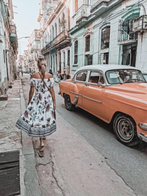 walking down Havana old town streets